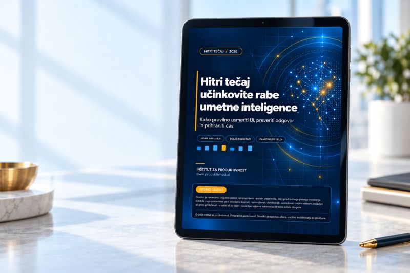 Hitri tečaj učinkovite rabe umetne inteligence